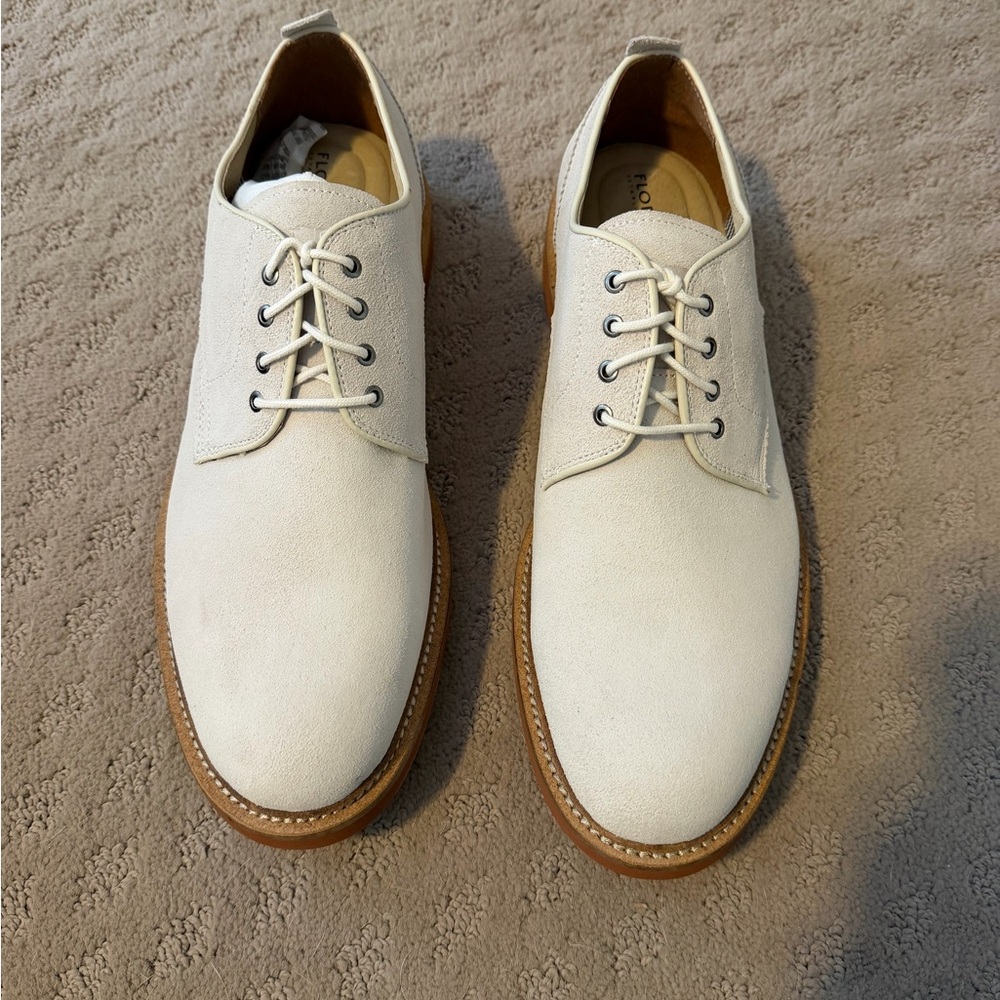 Florsheim White Suede Derby Shoes